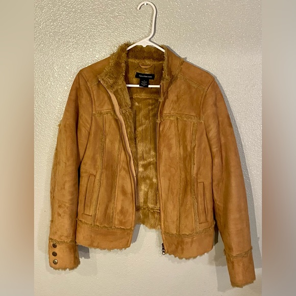 Calvin Klein Fur-Lined Suede Jacket - Picture 5 of 5